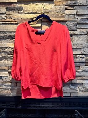 Amanda Uprichard Women's V-Neck Blouse - Coral Pink